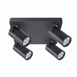 GARY Lampa Sufitowa Plafon Czarny 4x15W GU10 Klosz Czarny