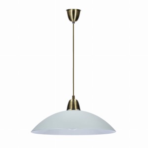 VANDA Lampa Wisząca Patynowy 1x60W E27 Klosz Biały