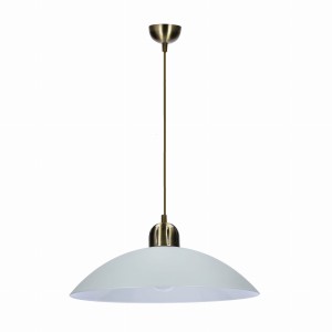 MIRA Lampa Wisząca Patynowy 1x60W E27 Klosz Biały