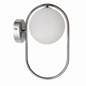 CORDEL Lampa Kinkiet Chromowy 1x28W G9 Klosz Biały