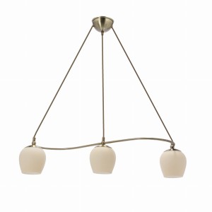 SERANO Lampa Wisząca Patynowy 3x60W E27 Klosz Kremowy