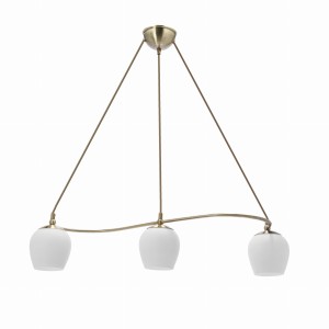 SERANO Lampa Wisząca Patynowy 3x60W E27 Klosz Biały