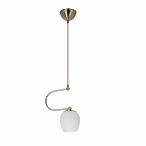 SERANO Lampa Wisząca Patynowy 1x60W E27 Klosz Biały