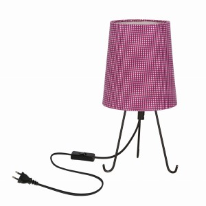 SMALLY Lampa Stołowa Czarny 1x40 E14 Abażur Parilla Fioletowy