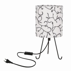 SMALLY Lampa Stołowa Czarny 1x40 E14 Abażur Biały
