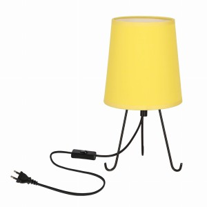 SMALLY Lampa Stołowa Czarny 1x40 E14 Abażur Żółty