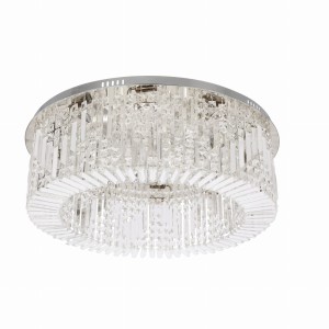 MARANGA Lampa Sufitowa Plafon Chromowy 10x10W E14 Kryształy Bezbarwne