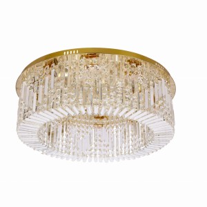MARANGA Lampa Sufitowa Plafon Złoty 10x10W E14 Kryształy Bezbarwne