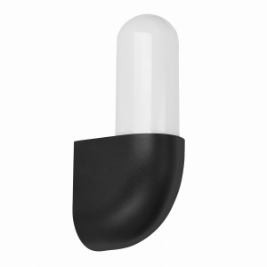 GYNURA Lampa Ogrodowa Elewacyjna 9,6x22 Czarny 1x35W GU10 Klosz Opal Ip65