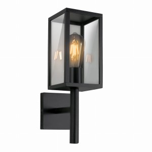 HOSTA Lampa Ogrodowa Kinkiet Górny 19x38cm Sztyca Czarny 1x60W E27 Ip44