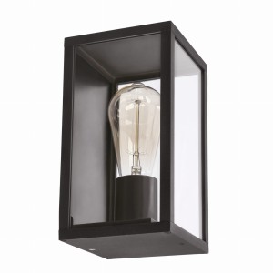 HOYA Lampa Ogrodowa Elewacyjna Prostokątna 12x22cm Czarny 1x60W E27 Ip44
