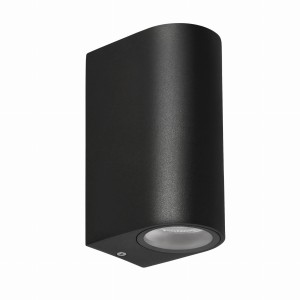 LOBELIA Lampa Ogrodowa Elewacyjna Zaokrąglona 9,4x15cm Czarny 2x35W GU10