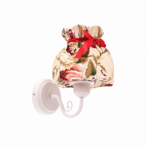 ROZANO Lampa Kinkiet Biały 1x40W E27 Abażur Kwiatowy