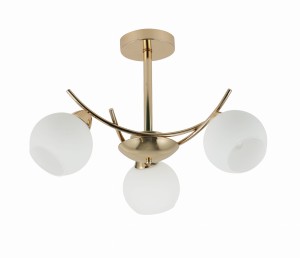 AMOS Lampa Wiszaca Złoty 3x40W E27 Klosz Biały