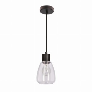 MOLDO Lampa Wisząca Czarny 1x40W E27 Klosz Bezbarwny