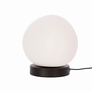 STONES Lampa Stołowa Czarny 20cm 1x40W E27 Klosz Biały