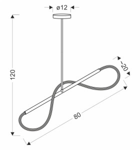 SUPREME Lampa Wiszaca 80cm Złoty 18W LED 3000k Biały