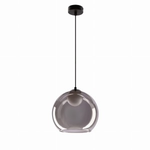 BRIN Lampa Sufitowa Czarny 1x15W G9 Klosz Dymiony+biały