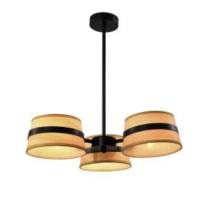 DEMY Lampa Sufitowa Czarny 3x40W E14 Abażur Żółty