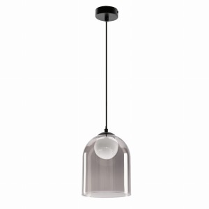 KLEA Lampa Sufitowa Czarny 1x15W G9 Klosz Dymiony+biały