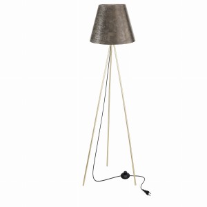 PLATINO Lampa Podłogowa Złoty 1x40W E27 Abażur Złoty