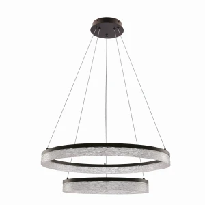 FROZI Lampa Wisząca Czarny 38W LED 3000k Kryształki Bezbarwne