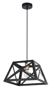 ORIGAMI Lampa Wisząca Czarny 1x40W E27 Klosz Czarny
