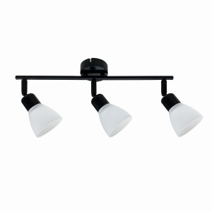 COSTA Listwa 3x40W E14 Czarny Klosz Biały