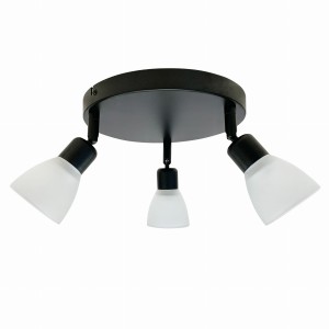 COSTA Plafon 3x40W E14 Czarny Klosz Biały