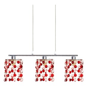 Candellux Zwis 3x40W G9, kryształki czerwone, chromowy