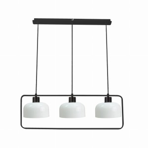 ZODIAC Lampa Wisząca Czarny 3x40W E27 Klosz Biały