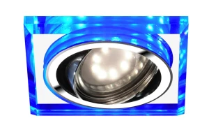 SSU-22 GU10 50w+LED Smd 2,1w Niebieski 230v Chrom  Oczko Sufitowe