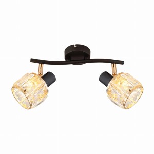 DUBAI Lampa Sufitowa Listwa Czarny 2x40W E14 Klosz Różowy