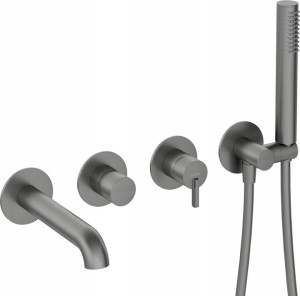 Deante SILIA Titanium bateria podtynkowa 4 -otworowa zestaw prysznicowy