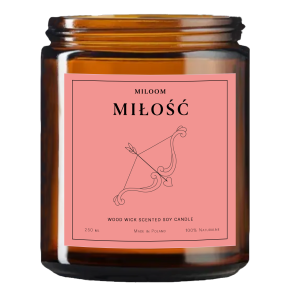 Miloom Świeca Sojowa Zapachowa Drewniany Knot Miłość Wegańska 230ml
