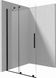 Deante Ścianka prysznicowa Prizma czarna nero, model KTJ_N34R, 140 cm