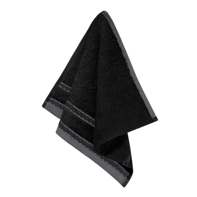Kąpielowy Czarny Ręcznik 30 x 30 Welur 100% Bawełna do Łazienki Ręczniczek