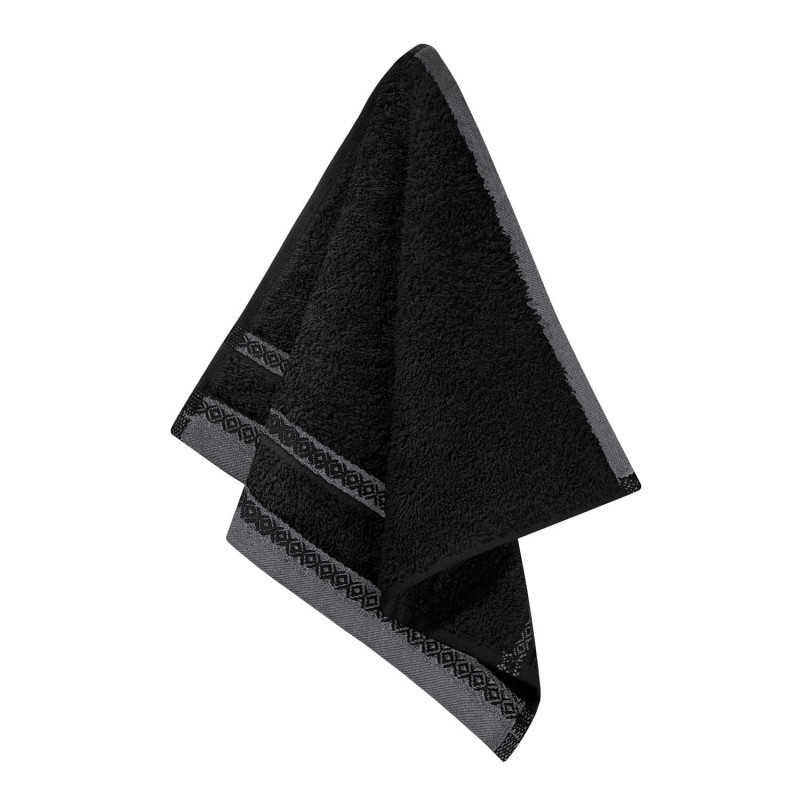 Kąpielowy Czarny Ręcznik 30 x 30 Welur 100% Bawełna do Łazienki Ręczniczek