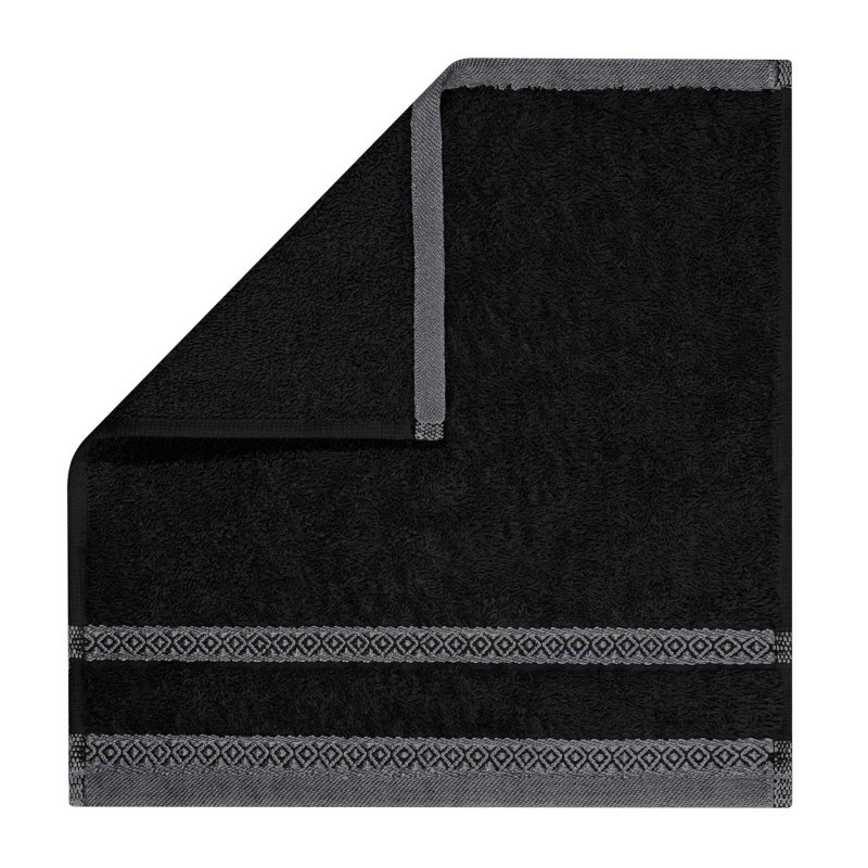 Kąpielowy Czarny Ręcznik 30 x 30 Welur 100% Bawełna do Łazienki Ręczniczek