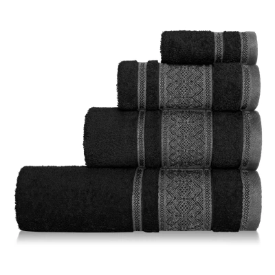 Kąpielowy Czarny Ręcznik 30 x 30 Welur 100% Bawełna do Łazienki Ręczniczek