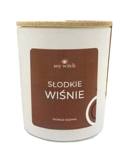 Świeczka Sojowa Zapachowa w Szkle Słodkie Wiśnie Świeca Naturalna Wegańska