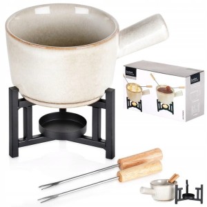 Garnek Kociołek do Fondue Czekoladowe Porcelanowy EXCELLENT HOUSEWARE 4 el.