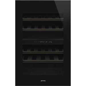 Smeg UNIVERSAL Chłodziarka na wino 60x91,3 cm, 40 butelek, 2 strefy czarny