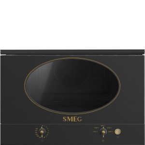 Smeg COLONIALE Mikrofalówka 39 cm, pokrętła, 1 funkcja, antracytowy