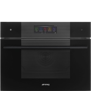Smeg LINEA Piekarnik elektryczny z mikrofalą i parą, 45 cm, 41 l czarny