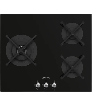 Smeg CLASSICA Płyta gazowa 60 cm, 3 palniki, ruszty żeliwne, czarny
