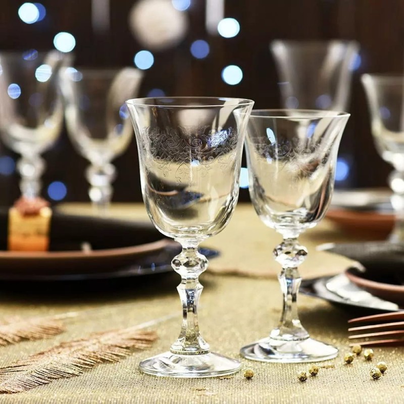 Kieliszki do Wina Białego Szampana Krista Deco 6 x 150 ml  Krosno Zestaw