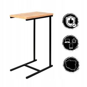 Stolik Your Loft Design Stolik Pomocniczy Sierra 40x25x60 czarny metal, dąb