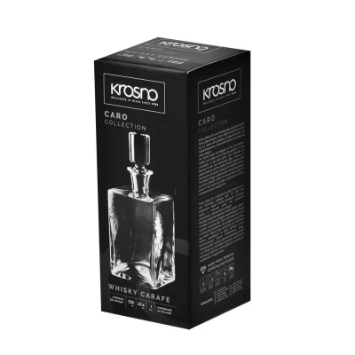 Karafka Szklana  z Korkiem do Whisky Nalewek Koniaku 0,75 ml Krosno Solidna