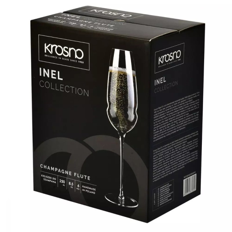 Kieliszki do Szampana Wina Białego Czerwonego i nel 250 ml Komplet 6 szt